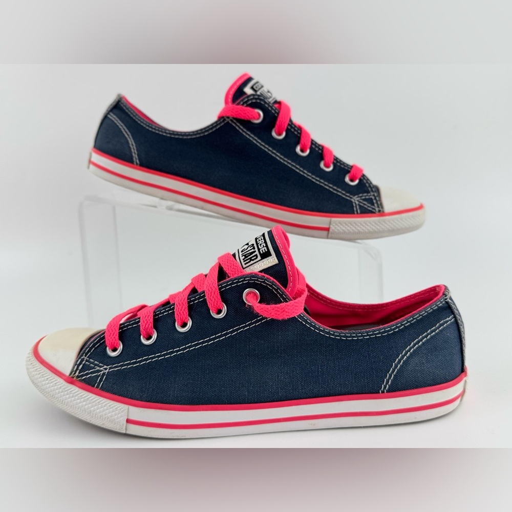 Converse All Star Women's Low Top Canvas Dainty Ox Athletic Navy Sneakers Size 9 - Picture 2 of 12